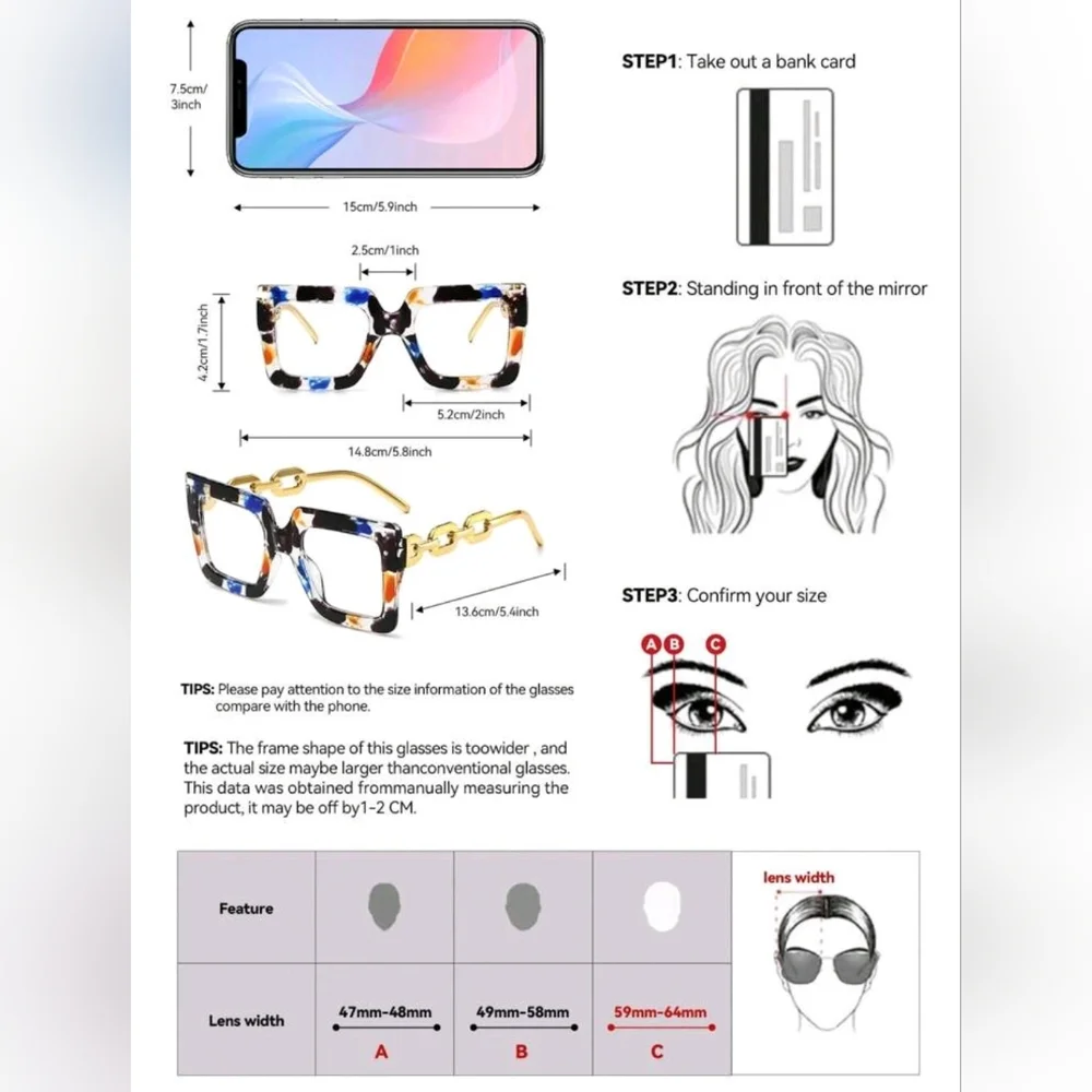 NEW Multicolor Chain Fashion Glasses